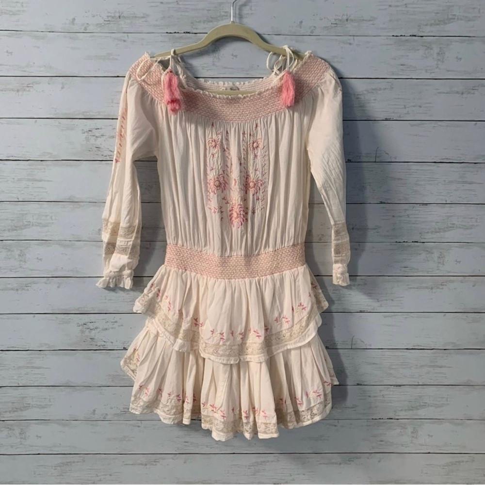 LoveShackFancy Resort collection off-shoulder mini dress - Picture 12 of 12